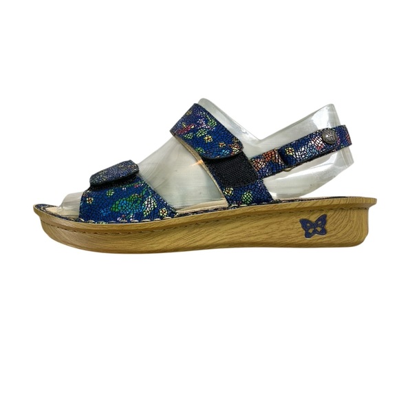 Alegria Verona Birdland Navy Blue Platform Sparkle Sandal VER-158 NWOB (Size 38) - Picture 3 of 11